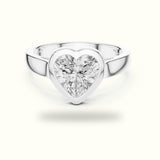 Bezel Solitaire Heart Lab-Grown Diamond Ring