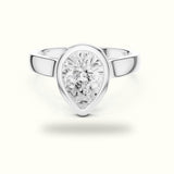 Pear Cathedral Bezel Lab-Grown Diamond Solitaire Ring