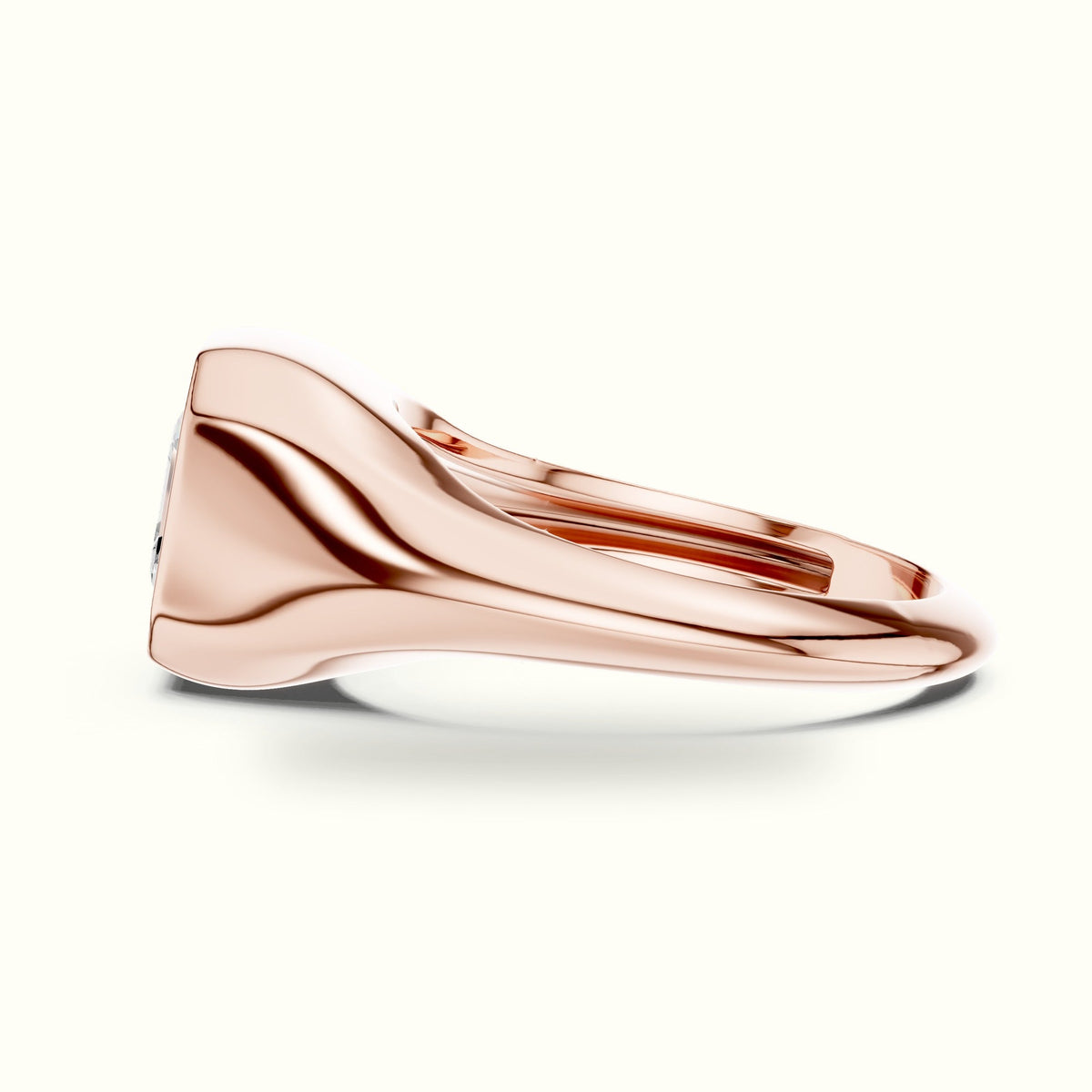Asscher Bezel Lab-Grown Diamond Solitaire Ring — Rose gold, view 3 | Crystal N Cuts
