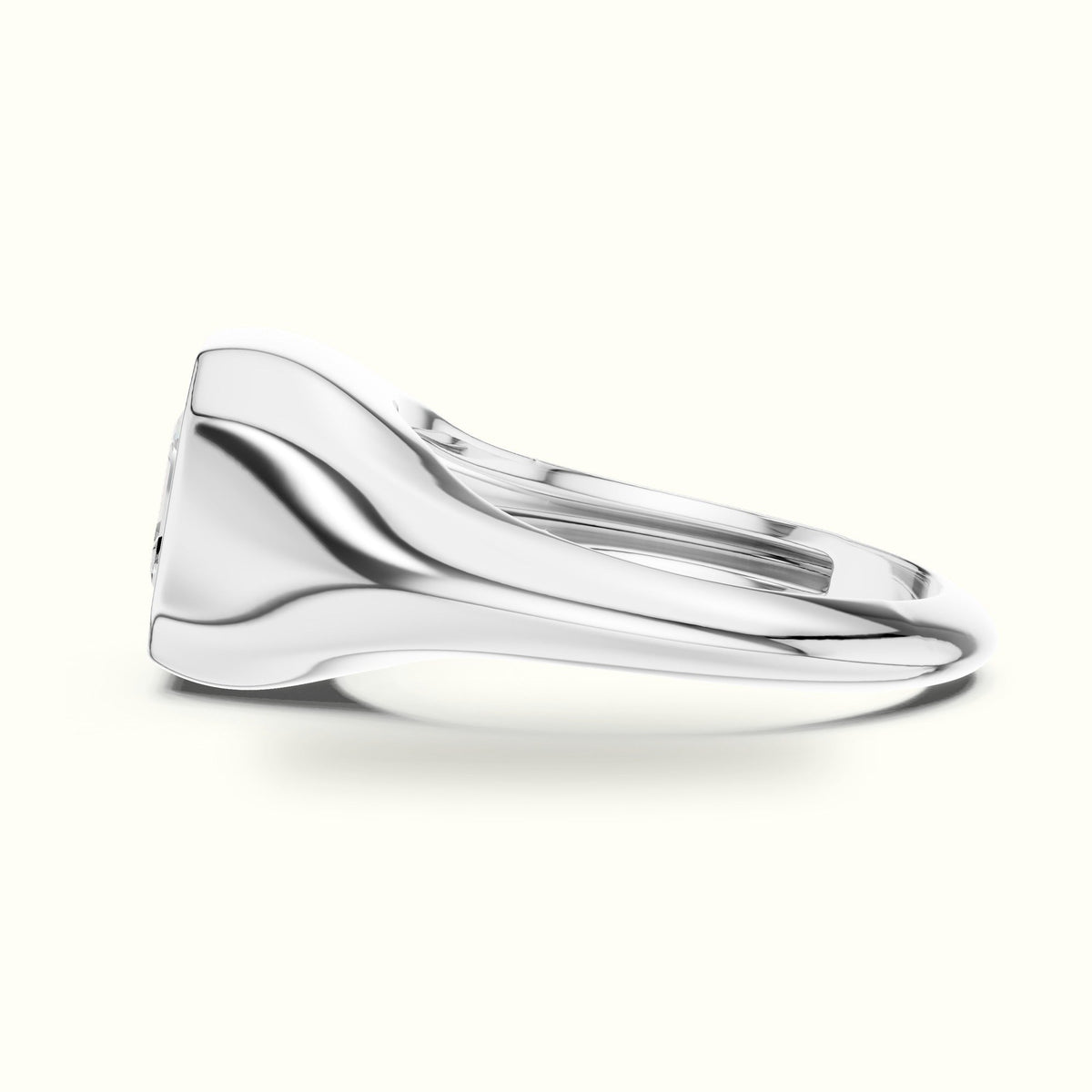 Asscher Bezel Lab-Grown Diamond Solitaire Ring — White gold, view 3 | Crystal N Cuts