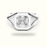 Asscher Bezel Lab-Grown Diamond Solitaire Ring