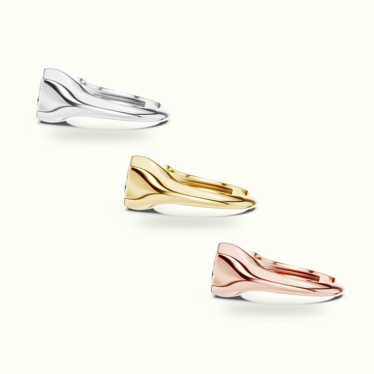 Asscher Bezel Lab-Grown Diamond Solitaire Ring — Yellow gold, in yellow, white and rose gold | Crystal N Cuts