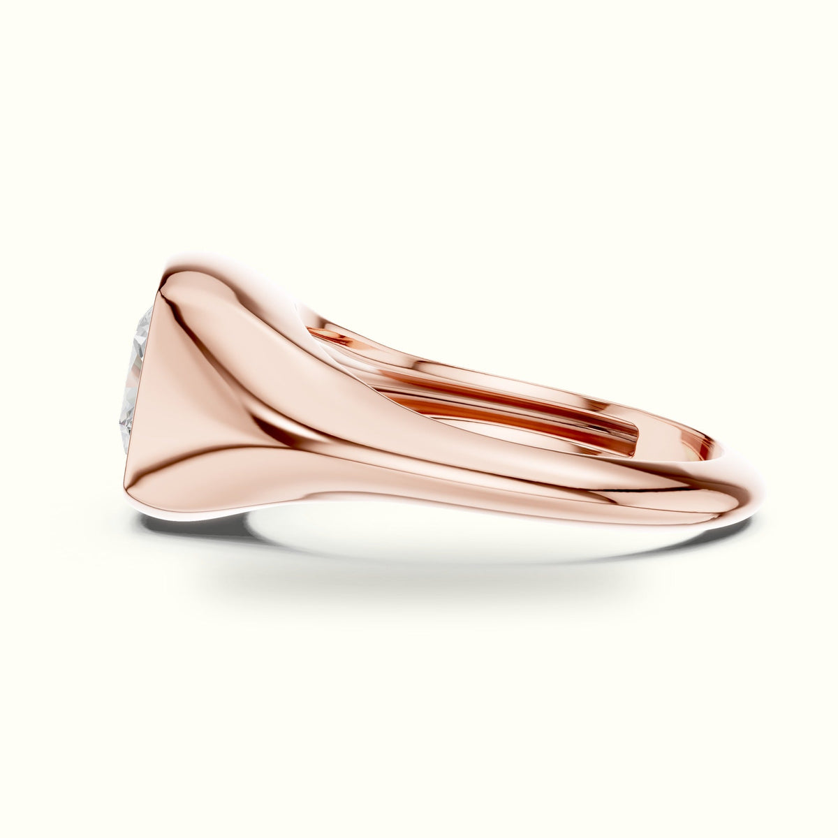 Cushion Bezel Solitaire Lab-Grown Diamond Ring — Rose gold, view 3 | Crystal N Cuts