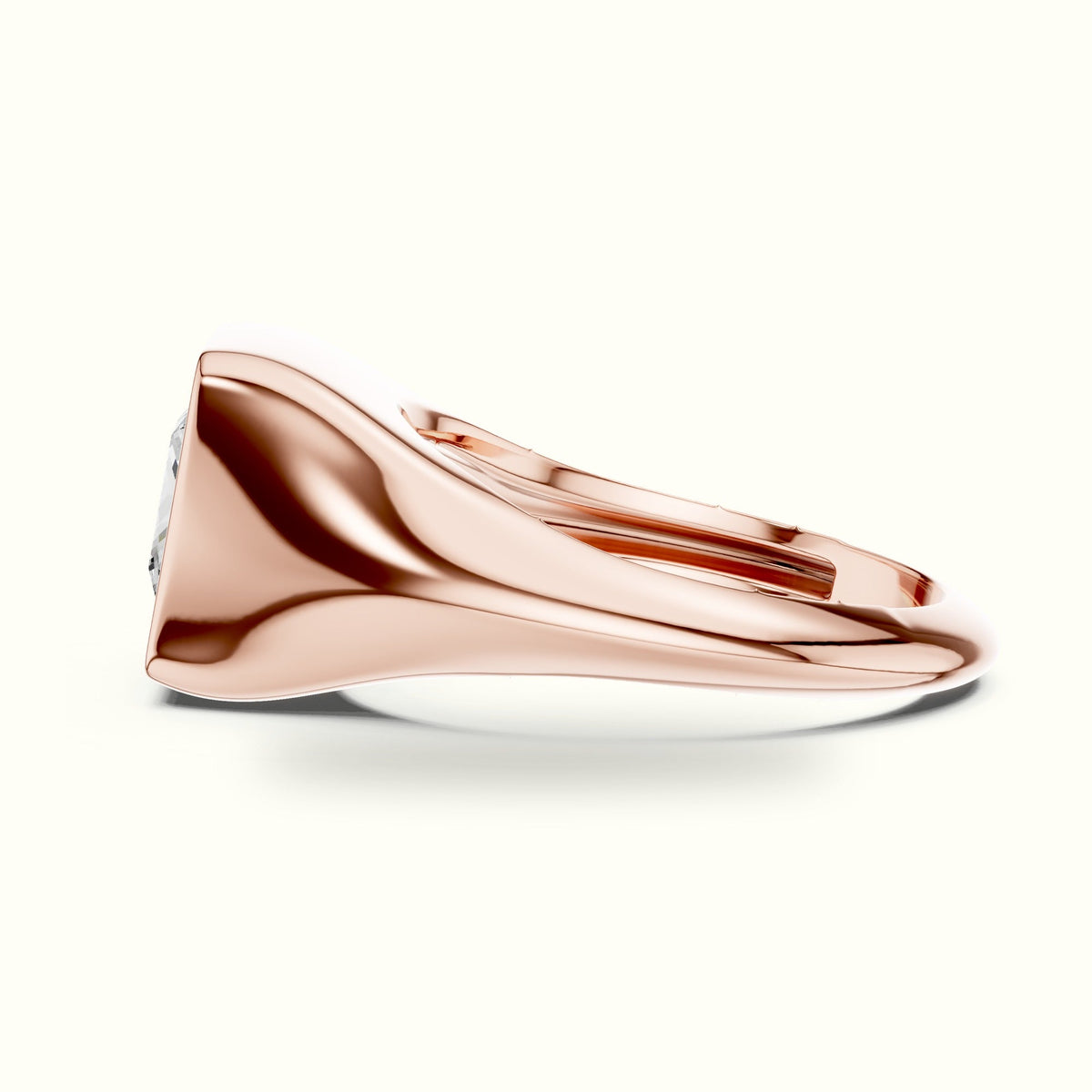Princess Bezel Lab-Grown Diamond Solitaire Ring — Rose gold, view 3 | Crystal N Cuts