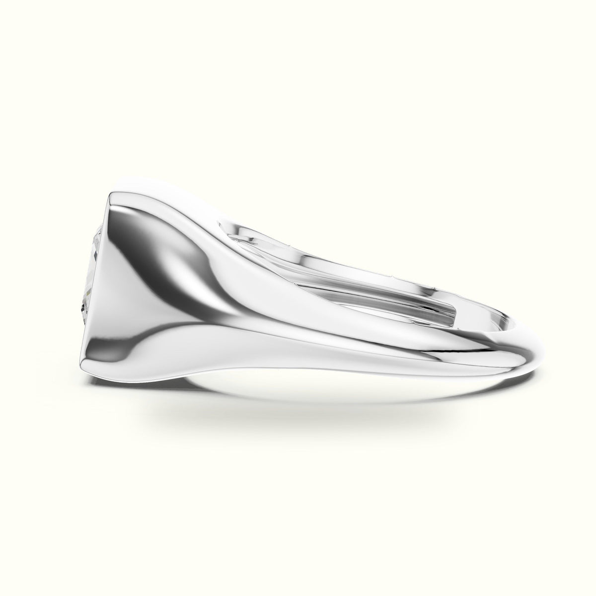Princess Bezel Lab-Grown Diamond Solitaire Ring — White gold, view 3 | Crystal N Cuts