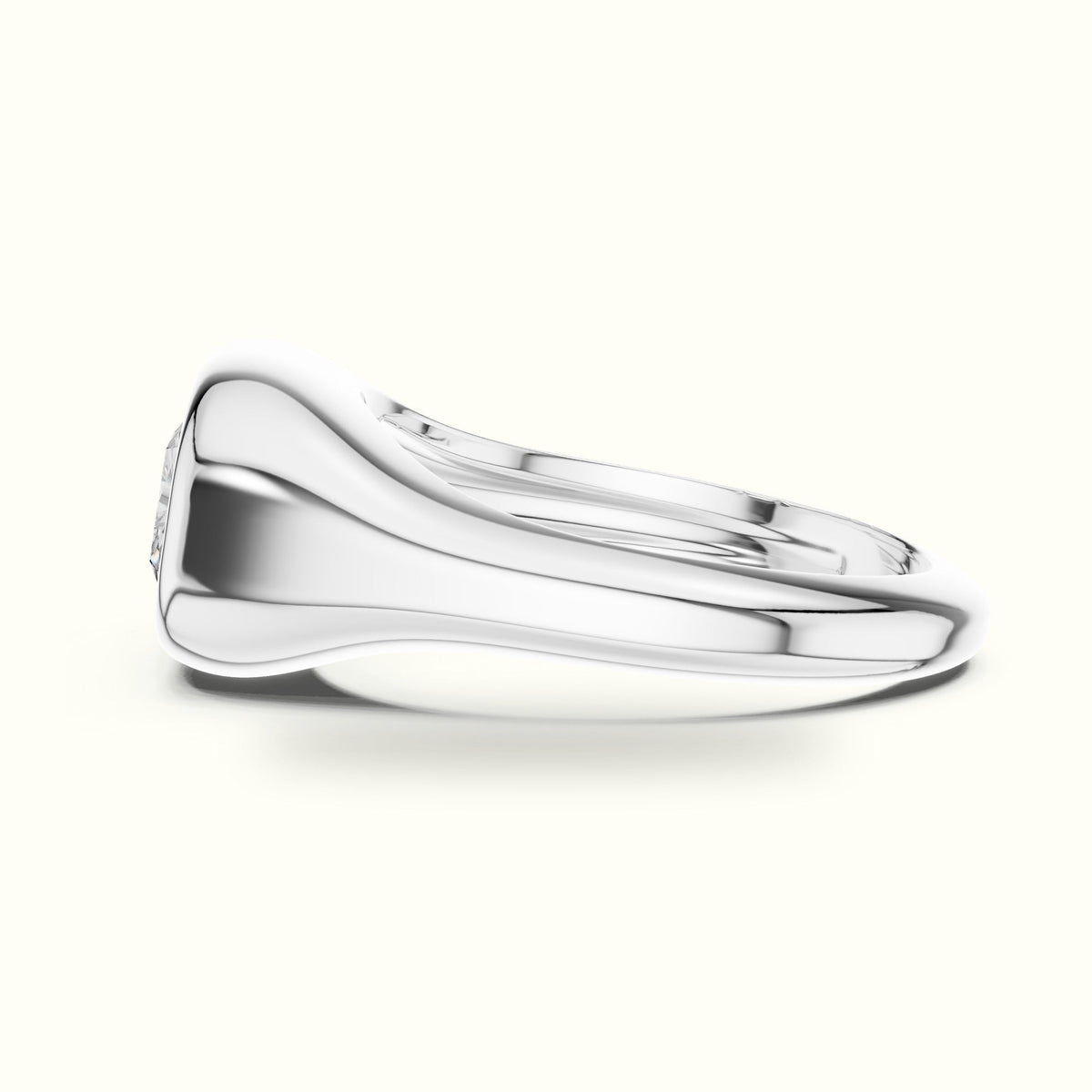 Radiant Bezel Lab-Grown Diamond Solitaire Ring — White gold, view 3 | Crystal N Cuts