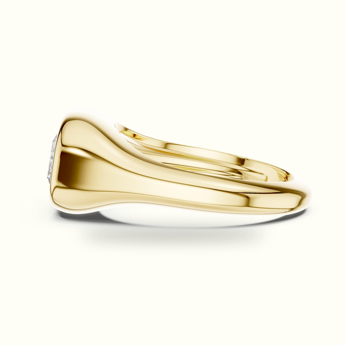 Radiant Bezel Lab-Grown Diamond Solitaire Ring — Yellow gold, view 3 | Crystal N Cuts