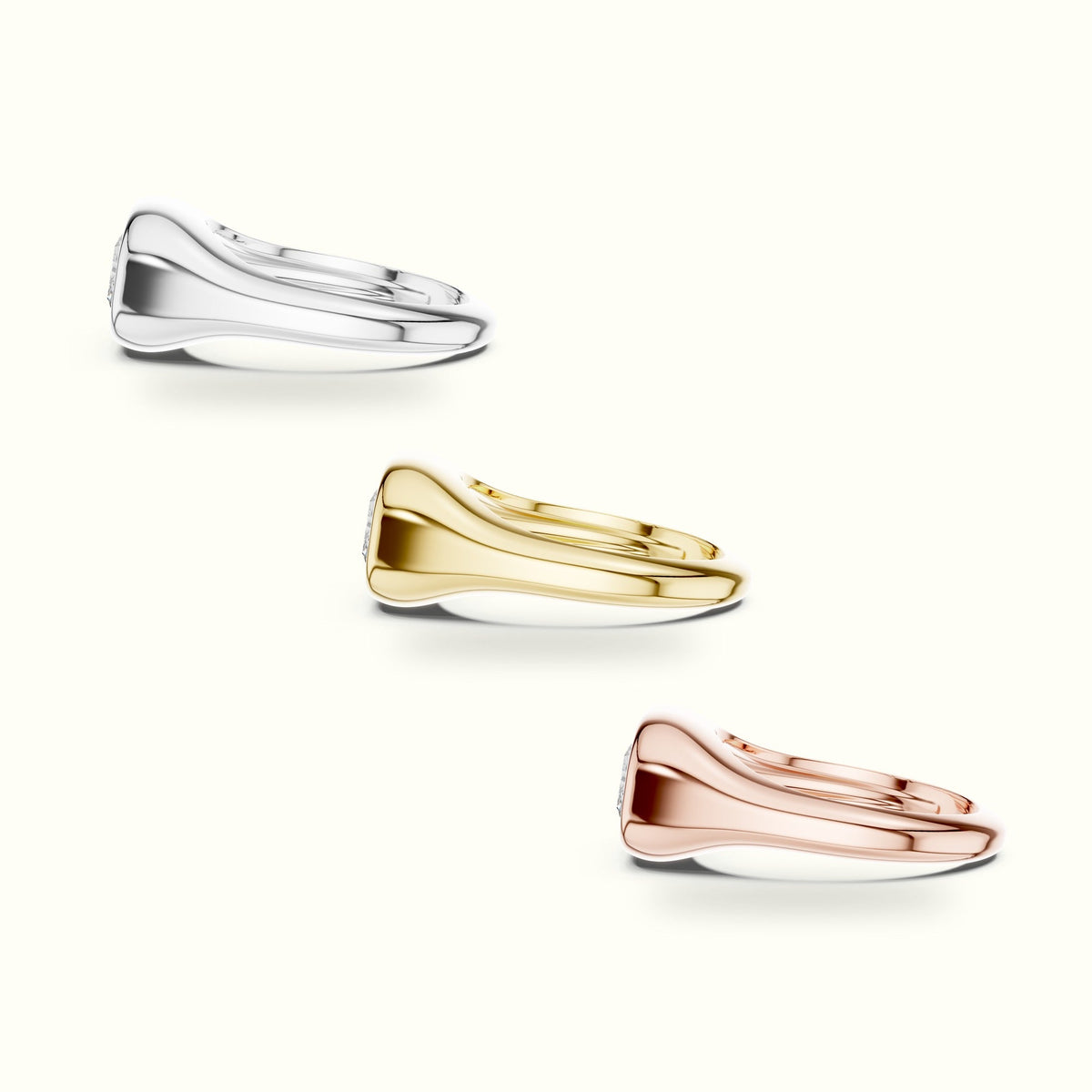 Radiant Bezel Lab-Grown Diamond Solitaire Ring — White gold, in yellow, white and rose gold | Crystal N Cuts