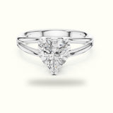 Heart Solitaire Split Shoulder Lab-Grown Diamond Ring