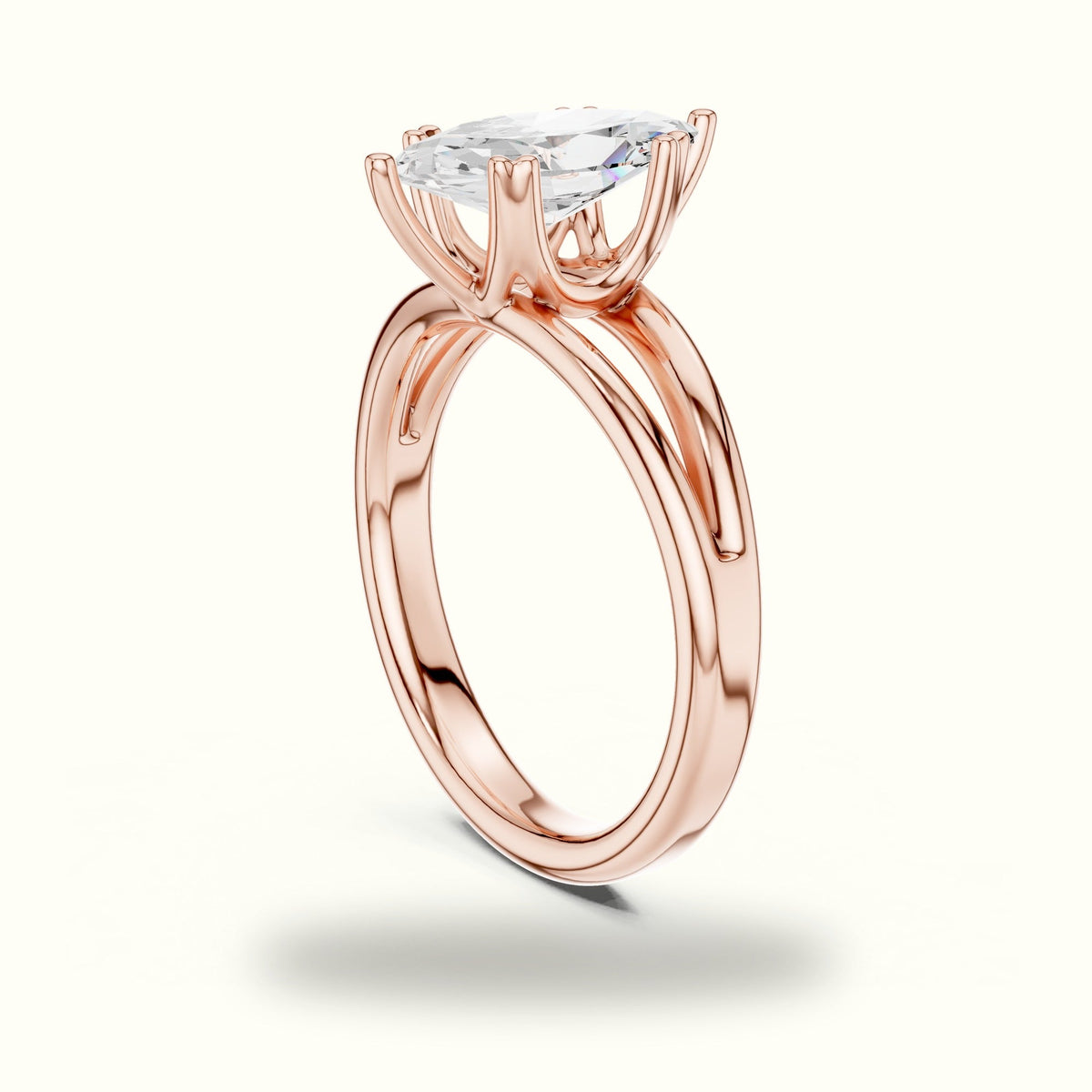 Marquise Solitaire Lab-Grown Diamond Ring — Rose gold, view 1 | Crystal N Cuts