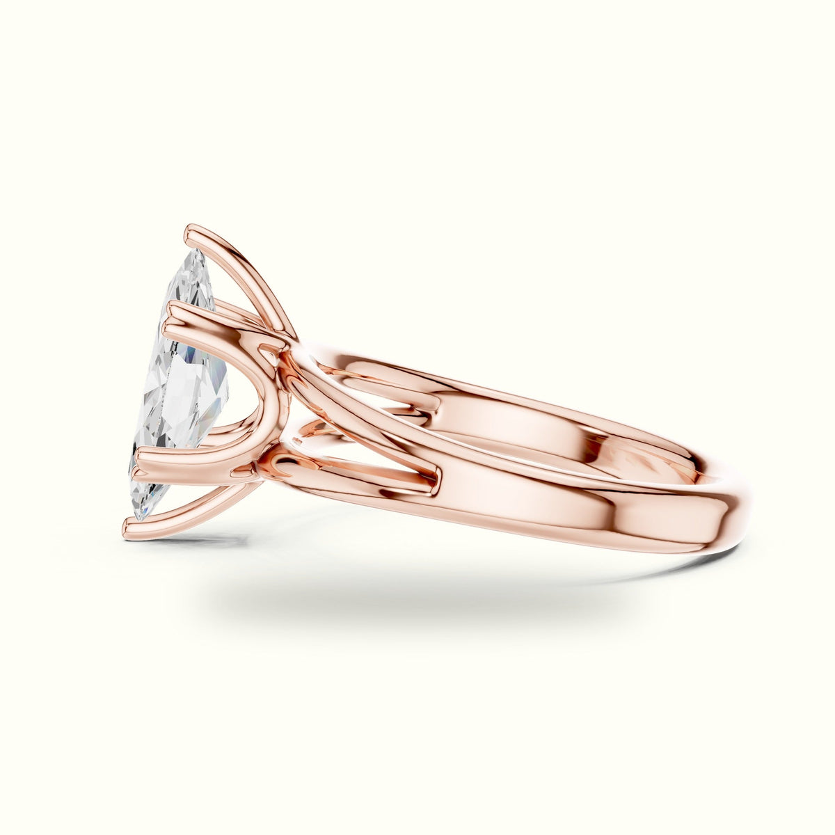Marquise Solitaire Lab-Grown Diamond Ring — Rose gold, view 3 | Crystal N Cuts