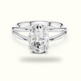Oval Split Shank Solitaire Lab-Grown Diamond Ring