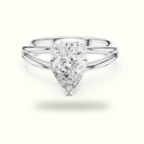 Pear Split Shank Solitaire Lab-Grown Diamond Ring