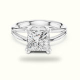 Princess Split Shoulder Lab-Grown Diamond Solitaire Ring