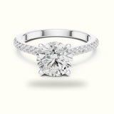 Round Pavé Solitaire Engagement Ring