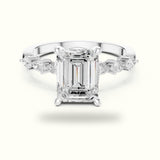 Emerald Vintage Hidden Halo Lab-Grown Diamond Engagement Ring