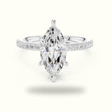 Marquise Cross-Over Hidden Halo Pavé Engagement Ring