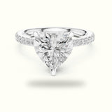Heart Double Hidden Halo Pavé Engagement Ring - DDLR-1018