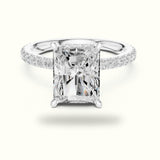 Radiant Double Hidden Halo Pavé Engagement Ring