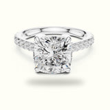 Cushion Hidden Halo Lab-Grown Diamond Ring