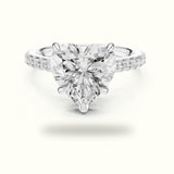 Heart Basket with Hidden Halo Lab-Grown Diamond Solitaire Ring