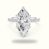 Marquise Hidden Halo Basket Lab-Grown Diamond Solitaire with Accents Ring