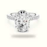 Oval Basket with Hidden Halo Lab-Grown Diamond Solitaire Ring