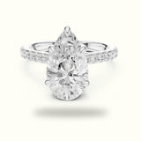 Pear Basket with Hidden Halo Lab-Grown Diamond Solitaire Ring