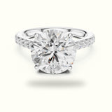 Round Basket with Hidden Halo Lab-Grown Diamond Solitaire Ring