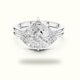 Pear Lab-Grown Diamond Solitaire Ring with Band