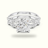 Round Lab-Grown Diamond Solitaire Ring with lab-grown diamond Band