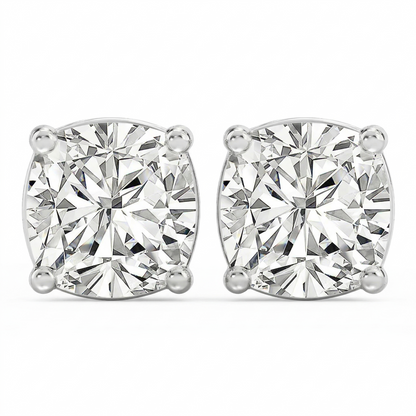 12.00 CT. T.W. Square Cushion Cut Lab-Grown Diamond Stud Earrings in 14K White Gold (E/VS1)
