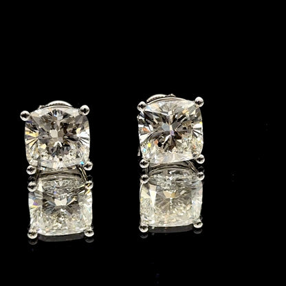 12.00 CT. T.W. Square Cushion Cut Lab-Grown Diamond Stud Earrings in 14K White Gold (E/VS1)
